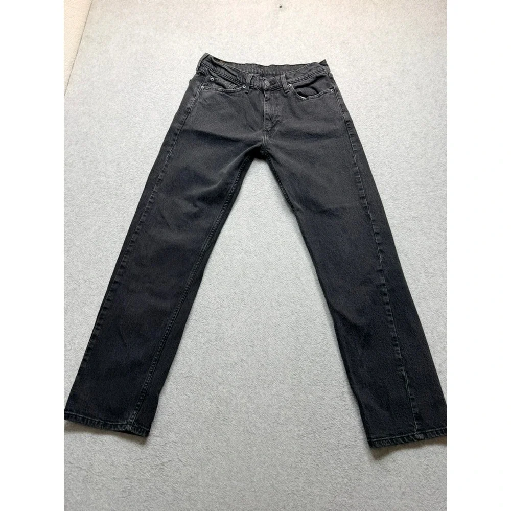Levis 501 Original Fit Jeans Mens 30x31 Faded Black Straight Leg Denim Pants